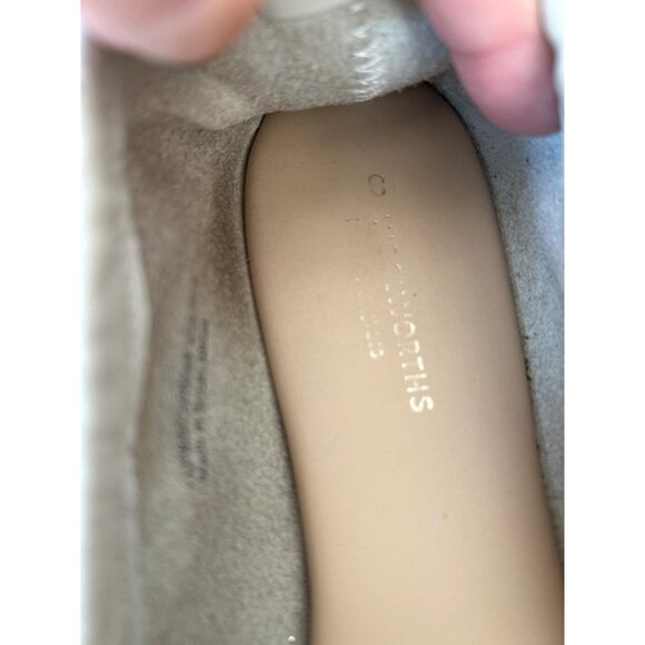 Woolworth Beige Ballet Flats Women's Size 6 Genuine Leather Comfy Minimalist - Picture 8 of 9